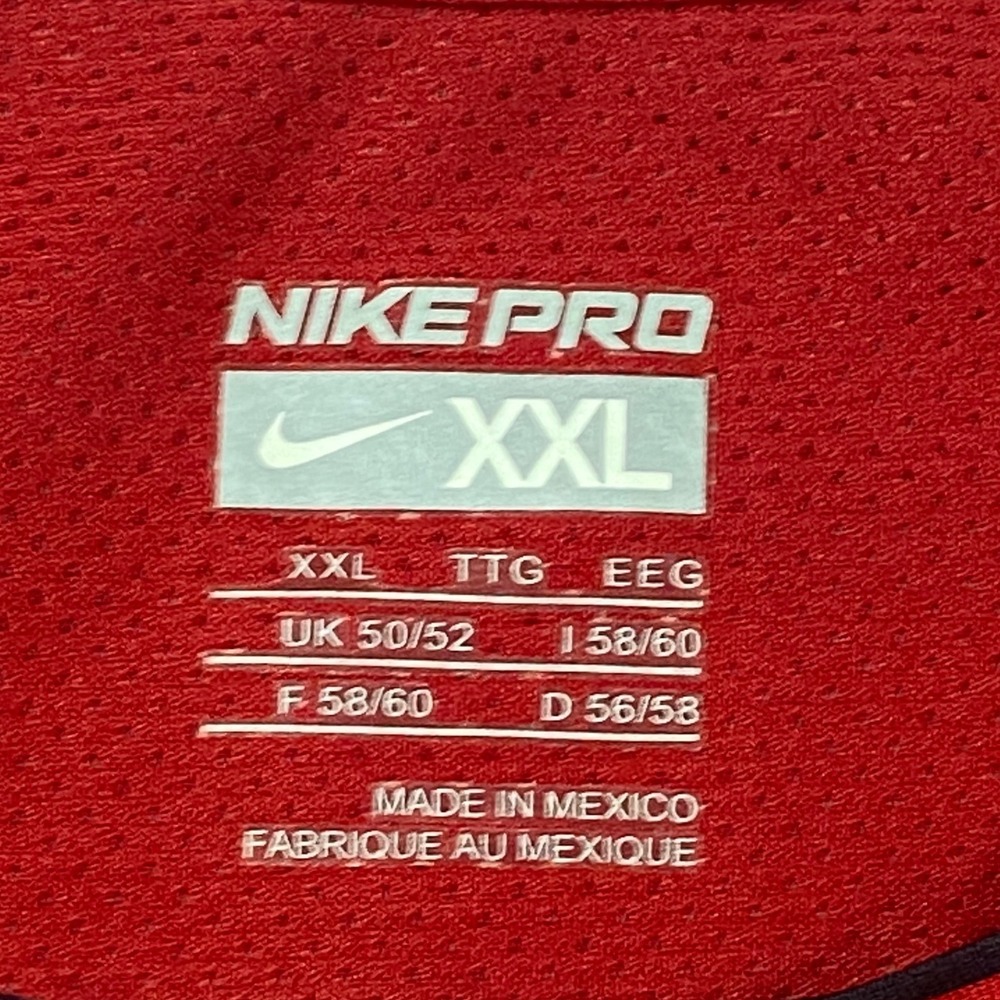 Nike Pro Mens XXL Red Black Long Sleeve Compression Shirt Nike FIT 356864-648 - Picture 2 of 11